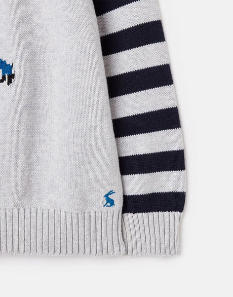 Burford Motif Crew Neck Knit Sweater | Joules | Joules | Jenni Kidz