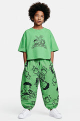 40Th Anniversary Printed Poplin Pant Green-1