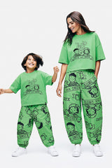40th Anniversary Adult Printed Poplin Pant Green-1