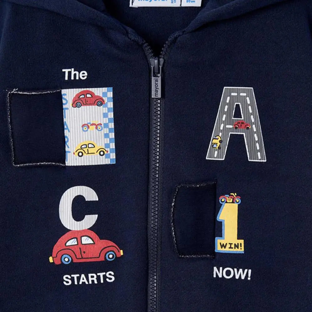 Car Zip Up Sweatshirt Hoodie | Mayoral | Mayoral | Jenni Kidz