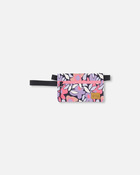 Double Pencil Case Black Retro Flower Print | Deux par Deux | Jenni Kidz