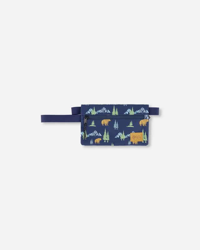 Double Pencil Case Navy Animal Print | Deux par Deux | Jenni Kidz