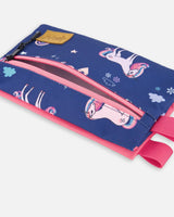 Double Pencil Case Navy Unicorn Print | Deux par Deux | Jenni Kidz
