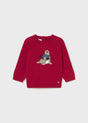 Flat lay front view of Mayoral baby unisex animal intarsia sweater