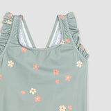Floral Print on Dusty Green One-Piece Baby & Toddler Girls Swimsuit | Petit Lem | Miles The Label | Jenni Kidz