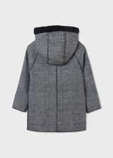Girls Black Plaid Coat  | Mayoral | Mayoral | Jenni Kidz