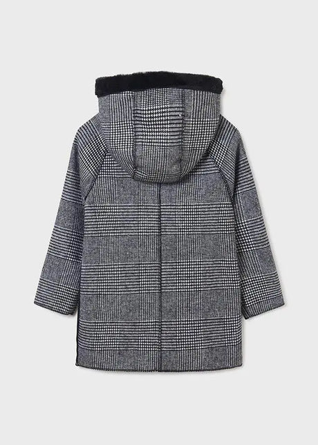 Girls Black Plaid Coat  | Mayoral | Mayoral | Jenni Kidz