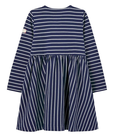 Girls Blue Stripe Nancy Breton Pocket A-Line Dress | Joules | Joules | Jenni Kidz