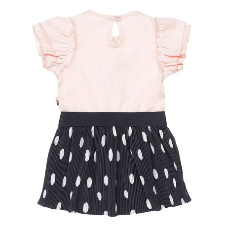 Girls Dress Pink Dark Blue Dots | Dirkje | Dirkje | Jenni Kidz