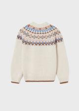 Girls Knitted Jacquard Sweater - BEIGE | Mayoral | Mayoral | Jenni Kidz