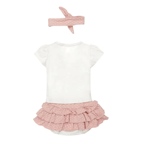 Girls baby set T-shirt & skirt off-white pink rabbit | Dirkje | Dirkje | Jenni Kidz