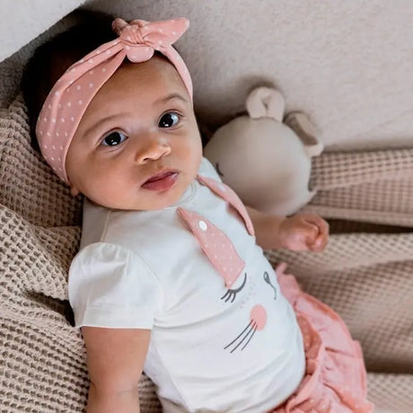 Girls baby set T-shirt & skirt off-white pink rabbit | Dirkje | Dirkje | Jenni Kidz