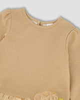 Glittering Mesh Skirt Party Dress Beige | Deux par Deux | Jenni Kidz