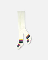 Striped Footed Knit Tights Off-White-0