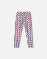 Organic Cotton Leggings Blue Apple Print-2