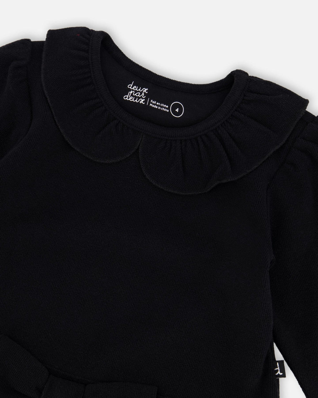 Bi-Material Dress With Glittering Skirt Black-3