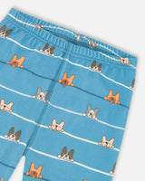 Two-Piece Organic Cotton Pajama Set Blue Dog Print-4