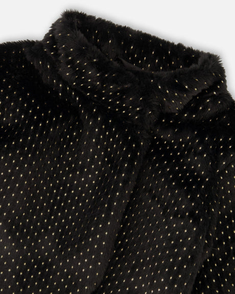 Fake Fur Short Jacket Black-2