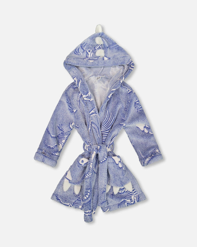 Plush Glow In The Dark Robe Blue And White-0