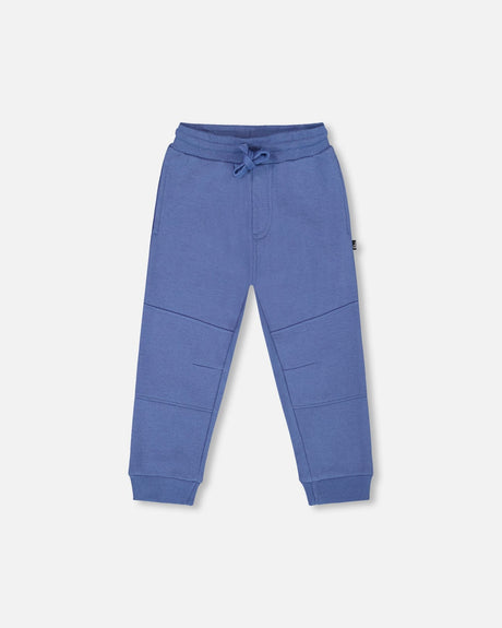 Fleece Sweatpants With Articulated Knees Blue-0