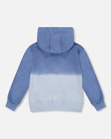 Full Zip Hooded Fleece Jacket Blue-1