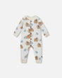 One-Piece Fleece Romper Beige Mammoth Print-0
