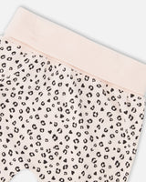 Organic Cotton Jersey Sweater And Pants Set Peach Animal Print-3