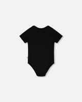 Evolutive Organic Cotton Jersey Onesie Black-2