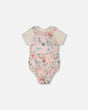 Organic Cotton Jersey Onesie And Muslin Overall Set White And Pink Printed Berries-0