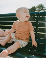 Cotton Rib Jersey T-Shirt And Organic Cotton Jersey Short Set Caramel And Beige Zebra Print-1