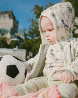 Organic Cotton Jersey Reversible Hooded Jacket Beige Zebra Print-1