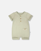 Cotton Rib Romper Sage Green-0