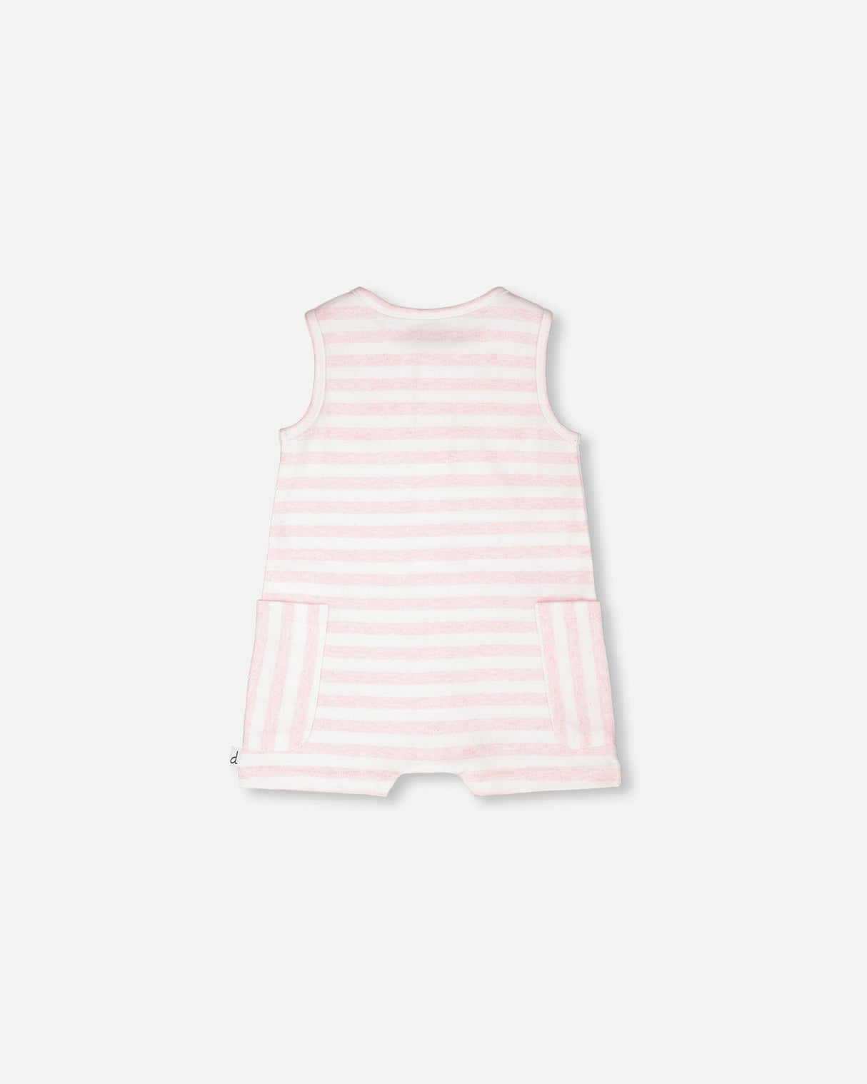 Cotton Striped Romper White And Pink Stripes-1