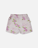 French Terry Shorts Lilac Snails Print-0