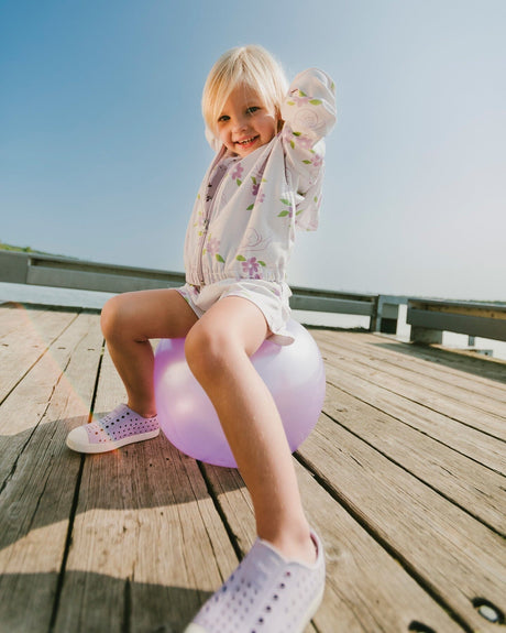 French Terry Shorts Lilac Snails Print-1