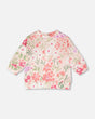 French Terry Sweatshirt Pink Printed Flowers-0