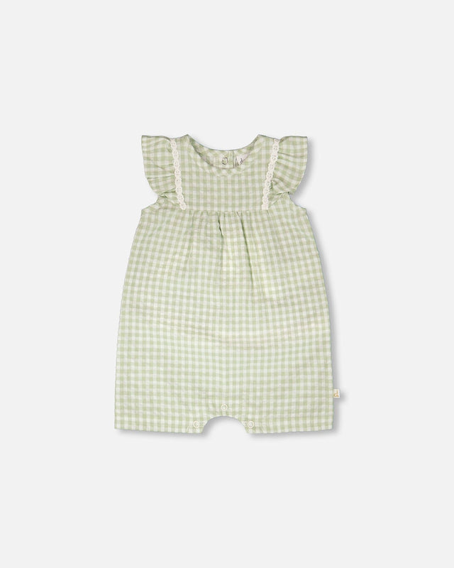 Romper Green Gingham-0