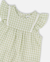 Romper Green Gingham-2
