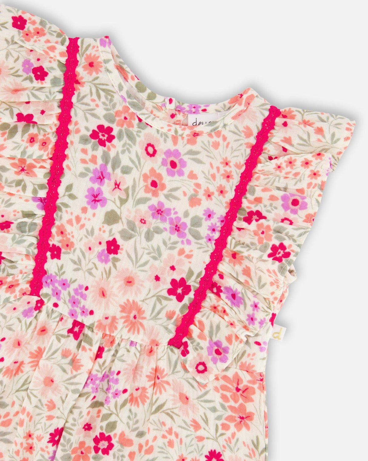 Muslin Jumpsuit Off White Printed Flowers-3