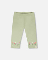 Organic Cotton Jersey Capri Light Khaki Green-0
