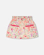 Muslin Skort Off White Printed Flowers-0