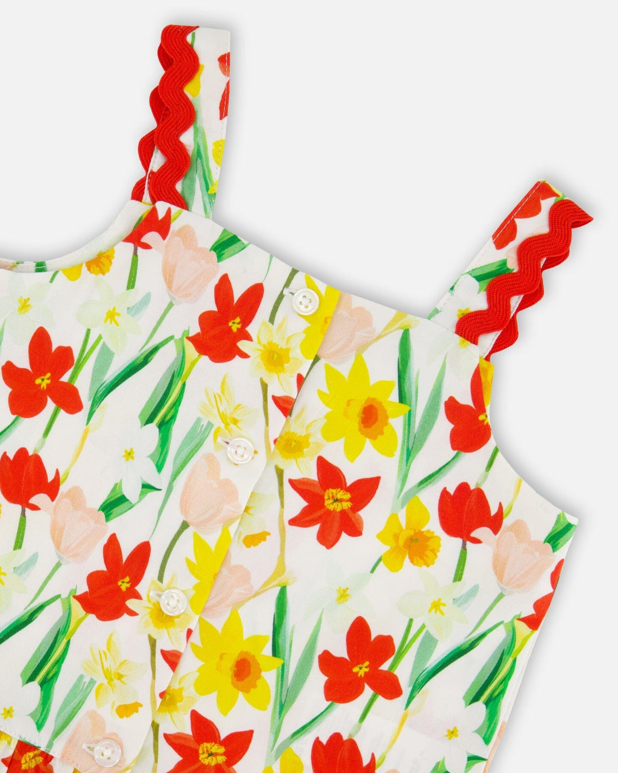 Viscose Top White Daffodil Print-3
