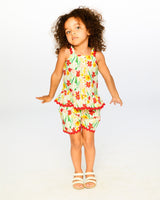 Viscose Shorts White Daffodil Print-2