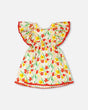 Viscose Dress White Daffodil Print-0