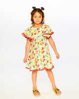 Viscose Dress White Daffodil Print-2
