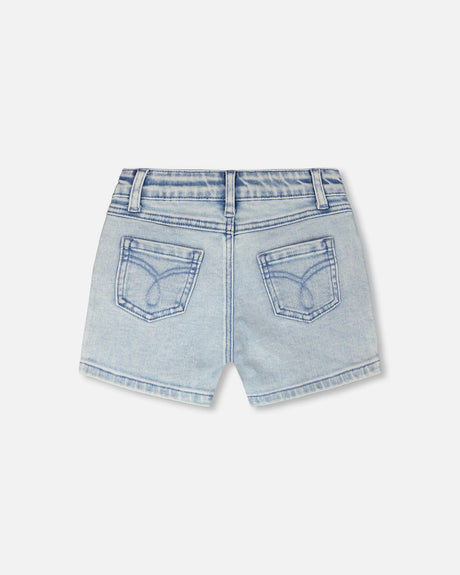 Light Blue Denim Shorts-2