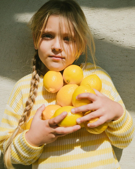 Striped Sweater Yellow And White-1