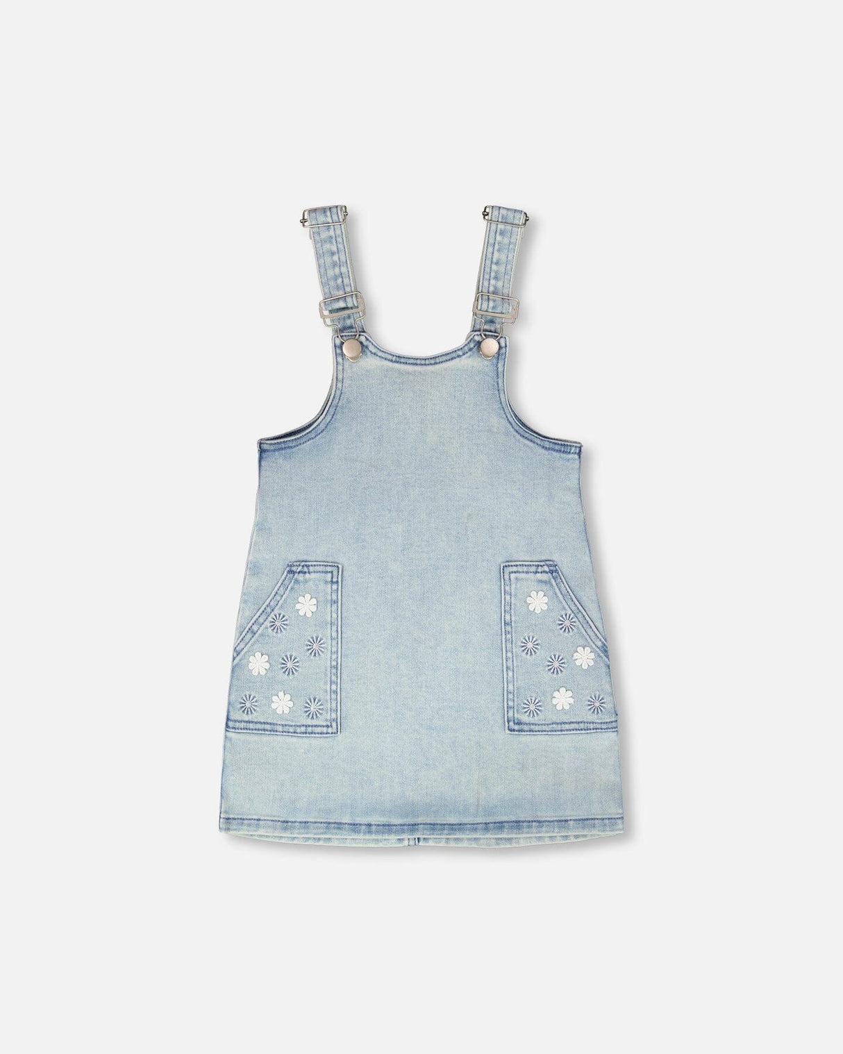 Light Blue Denim Overall Dress-0