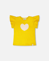 Crinkle Jersey Top Yellow-0