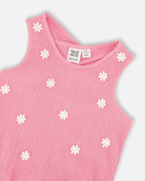 Crinkle Jersey Tank Top Pink-3